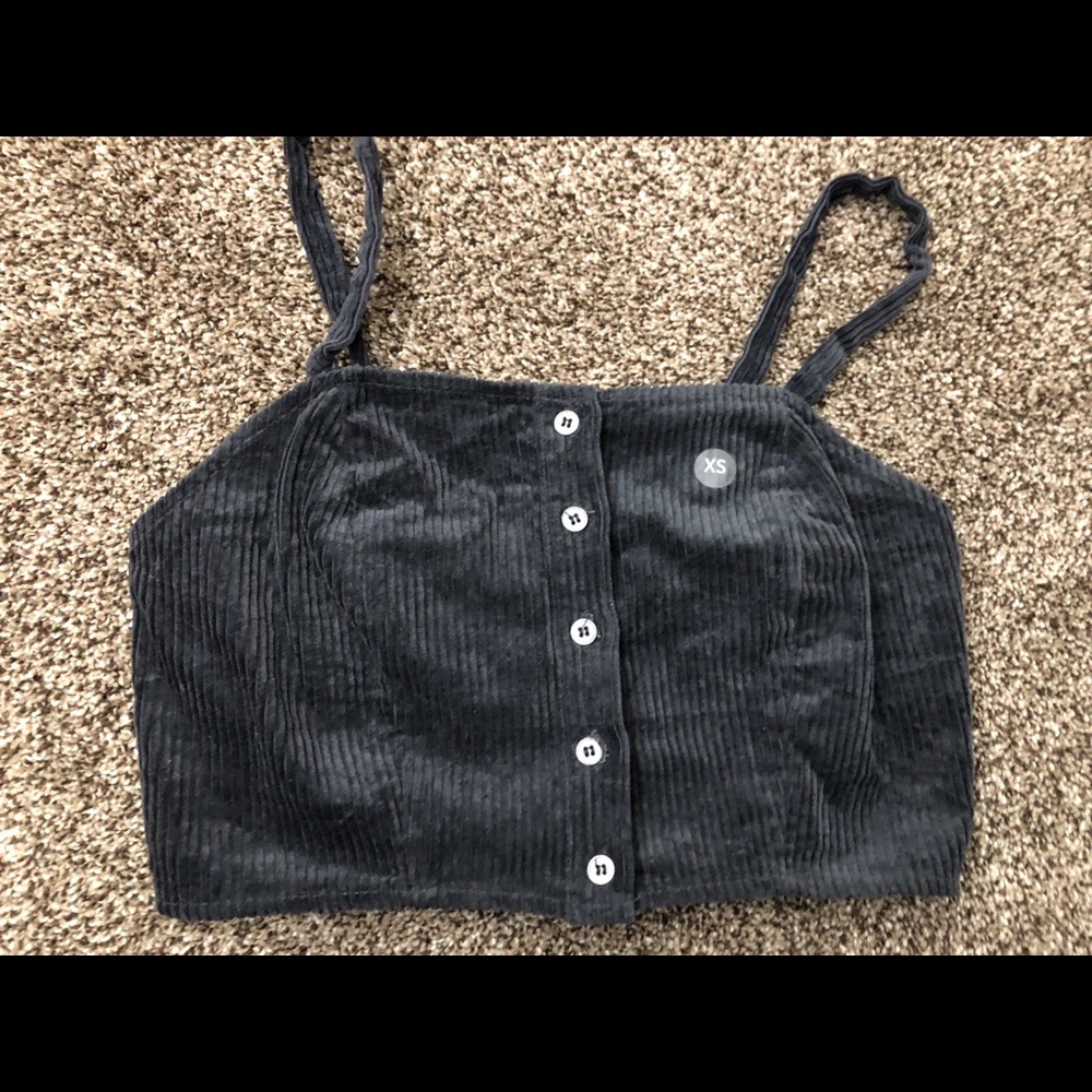 Navy blue button down tank top
